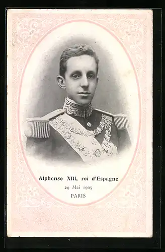 AK Paris, Alphonse XIII, Roi d`Espagne 1905