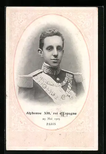 AK Paris, Alphonse XIII, Roi d`Espagne 1905
