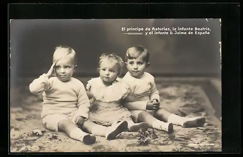 AK El principe de Asturias, La infanta Beatriz y el infante D. Jaime de Espana