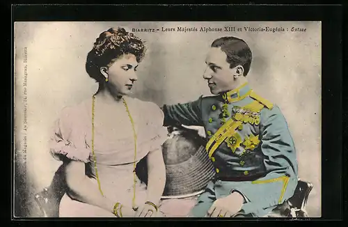 AK Portrait des Königspaares von Spanien