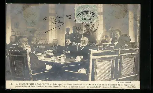 AK Saint-Cyr, Besuch des Königs von Spanien Alfonso XIII. am 2.6.1905