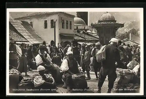 AK Sarajevo, Händler auf dem Marktplatz