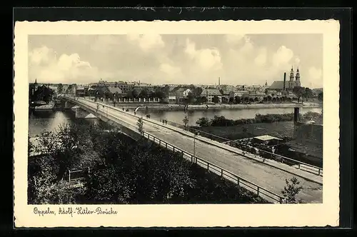 AK Oppeln,  Brücke aus der Vogelschau