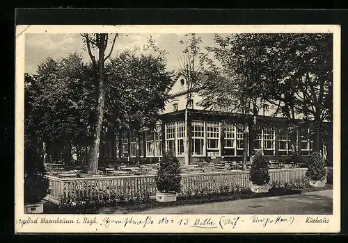 AK Bad Warmbrunn, Kurhaus mit Terrasse