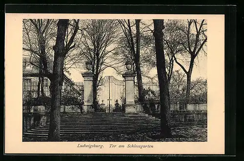 AK Ludwigsburg, das Tor am Schlossgarten