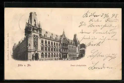AK Köln am Rhein, am neuen Postgebäude