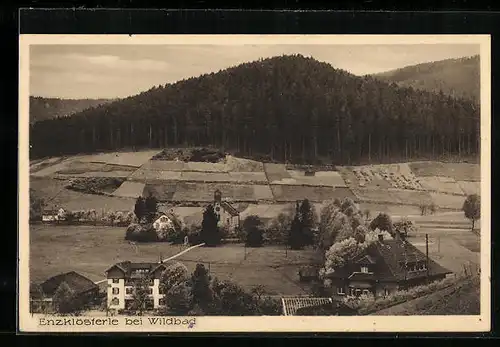 AK Wildbad, Blick auf das Enzklösterle, Gasthof zum Waldhorn