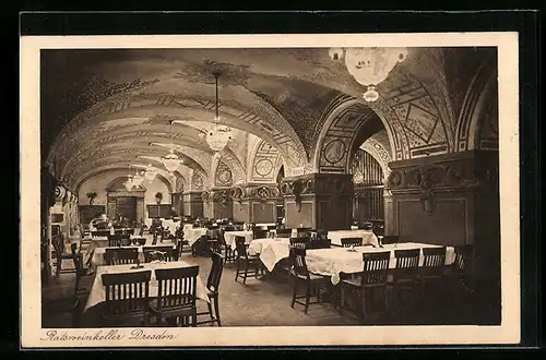 AK Dresden, Gasthof Ratsweinkeller, im Gastraum