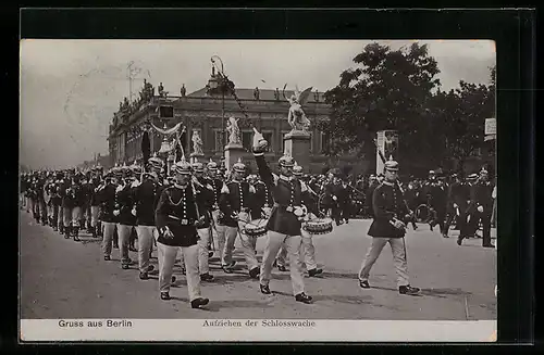 AK Berlin, Aufziehen der Schlosswache Unter den Linden