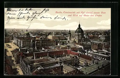 AK Berlin, Totalansicht mit Kgl. Schloss und neuem Dom
