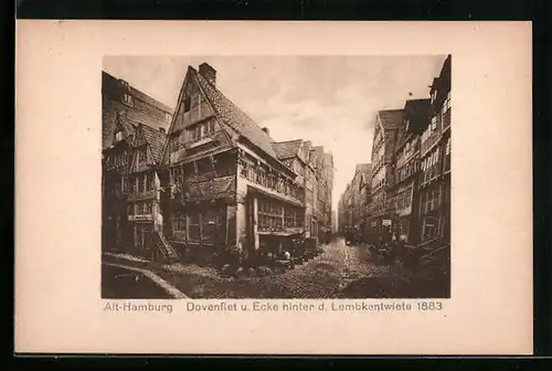 AK Hamburg, Dovenflet und Ecke hinter d. Lembkentwiete, Stadtansicht von 1883