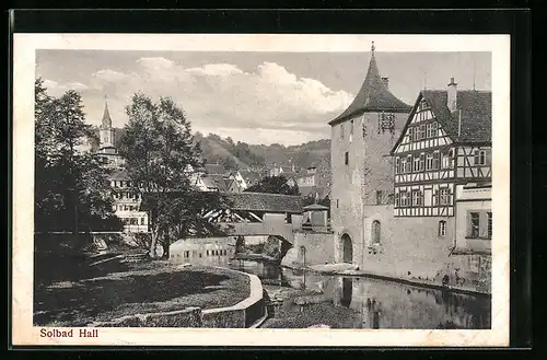 AK Bad Hall, Brücke über den Graben