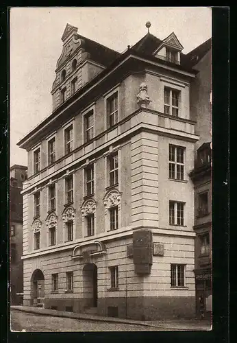 AK München, Akademischer Gesangsverein, Verbandshaus Scholastika, Ansicht v. d. Ledererstrasse