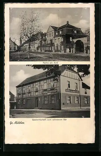 AK Gr. Alsleben, Partie am Amt, Gasthaus zum schwarzen Bär