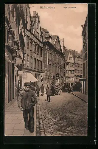 AK Hamburg-Neustadt, Hamburger Typen in der Düsternstrasse
