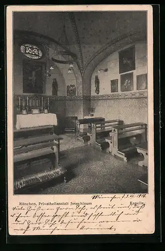 AK München, Privatheilanstalt Josephinum, Kapelle