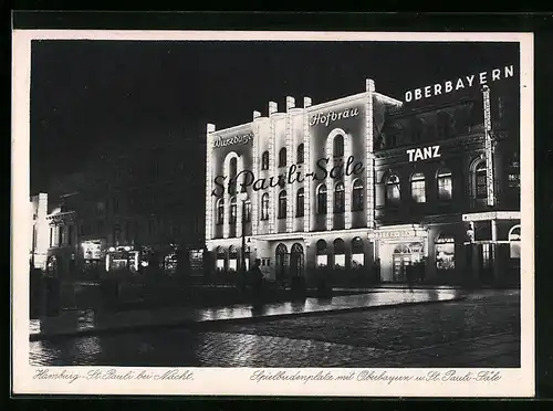 AK Hamburg-St. Pauli, Gasthof Oberbayern und St. Pauli-Säle, Spielbudenplatz