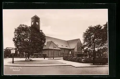 AK Oldenburg i. O., Sicht auf den Bahnhof