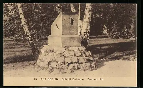 AK Berlin-Tiergarten, Schloss Bellevue, Sonnen-Uhr