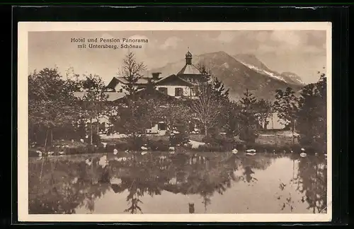 AK Schönau, Hotel Panorama mit Untersberg