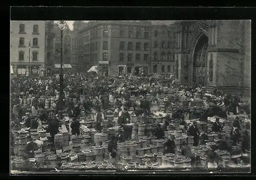 AK Hamburg, Hopfenmarkt an einem Markttag