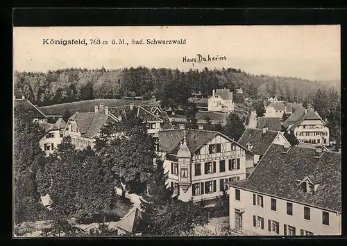 AK Königsfeld /Schwarzwald, Blick über die Dächer des Ortes