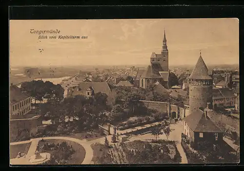 AK Tangermünde, Blick vom Kapitelturm aus
