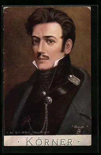 AK Portrait von Karl Theodor Körner, Dichter, 1791-1813