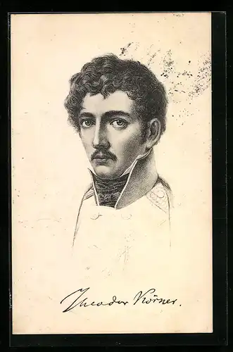 AK Portrait des Dichters Theodor Körner