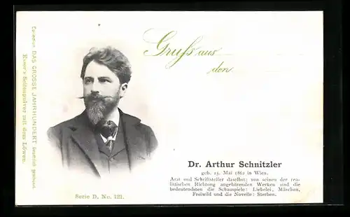 AK Dr. Arthur Schnitzler, Arzt und Schriftsteller, Geb. 1862