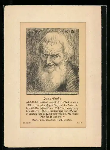 Künstler-AK Dichter Hans Sachs