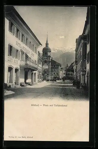 AK Altdorf, Platz mit Telldenkmal