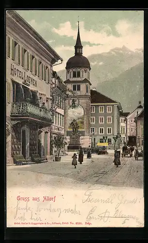 AK Altdorf, Turm und Hotel Löwen