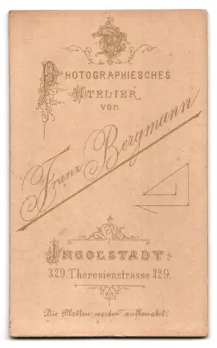 Fotografie F. Bergmann, Ingolstadt, Theresienstrasse 329, Soldat mit pomadisiertem Haar in Uniform