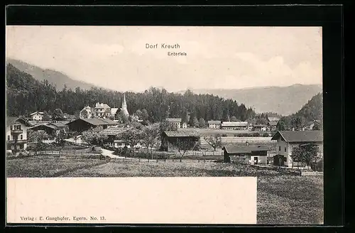 AK Dorf Kreuth, Teilansicht mit Enterfels