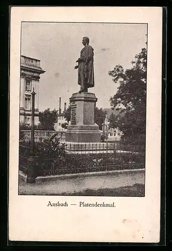 AK Ansbach, Partie am Platendenkmal