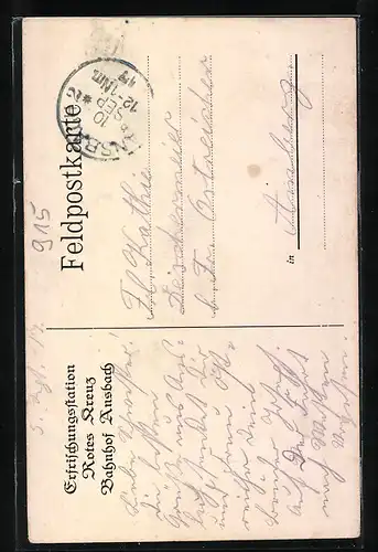 AK Ansbach, Partie am Platendenkmal