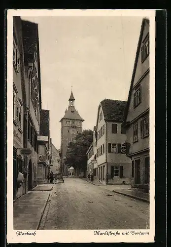 AK Marbach, Marktstrasse mit Torturm