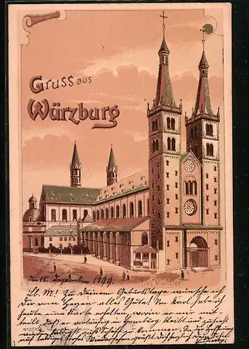 Sonnenschein-Lithographie Würzburg, Partie am Münster