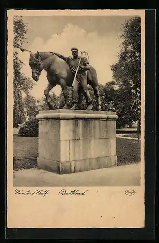 AK Münster /Westf., Monument Der Abend am Ludgeriplatz