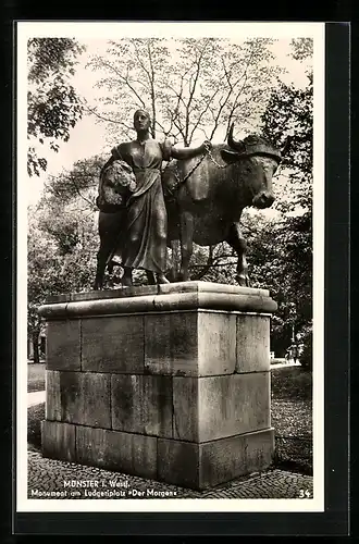 AK Münster i. Westf., Monument Der Morgen am Ludgeriplatz