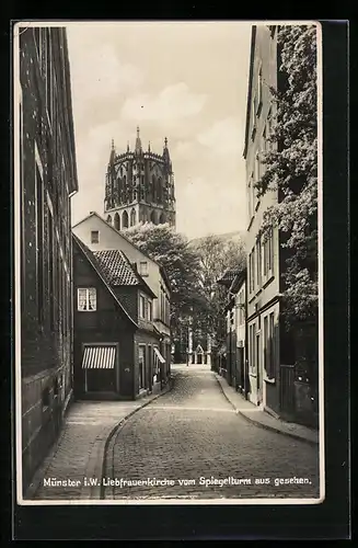 AK Münster i. W., Liebfrauenkirche vom Spiegelturm aus gesehen