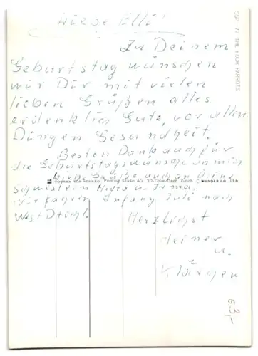 3D-AK Wellensittiche beim Kirschenessen