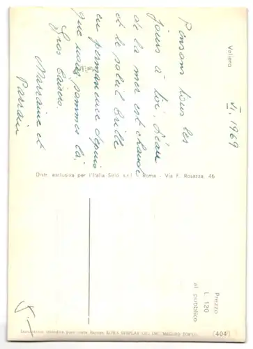 3D-AK Segelschiff auf Wellen mit Möwen