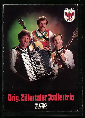 AK Musiker Orig. Zillertaler Jodlertrio mit Arkkordion