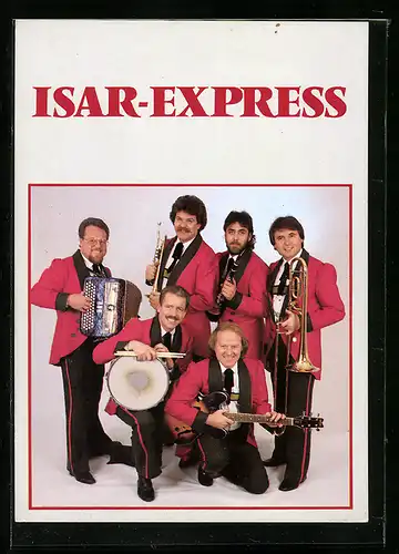 AK Musiker Isar-Express in roten Anzügen