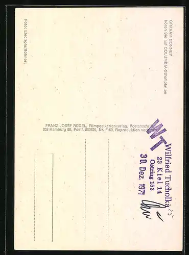 AK Musiker Graham Bonney mit blauem Hemd und Krawatte