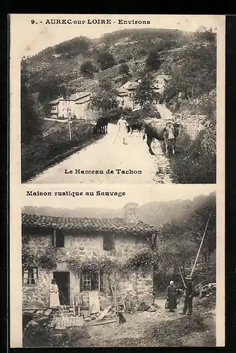 AK Aurec-sur-Loire, Le Hameau de Tachon, Maison rustique au Sauvage