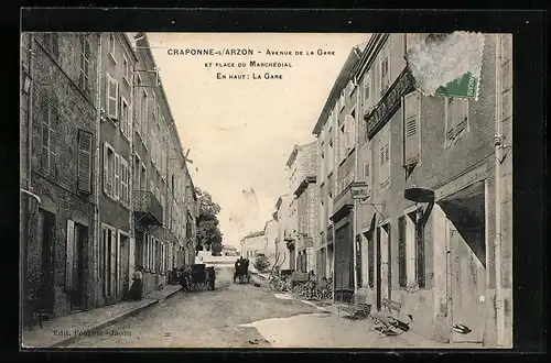 AK Craponne-sur-Arzon, Avenue de la Gare