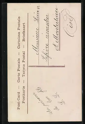 AK Junge mit Fischen zum 1. April